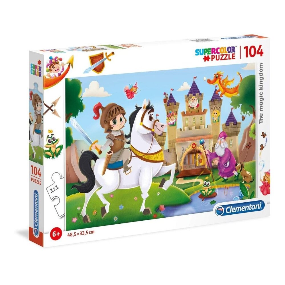 Clementoni Kids Puzzle Super Color Magic Kingdom 104 Pcs  New Sealed